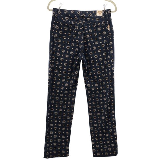 Vintage MCM Legere Womens 28 jeans Logo Monogram All Over Logo Pattern Black - Picture 3 of 13